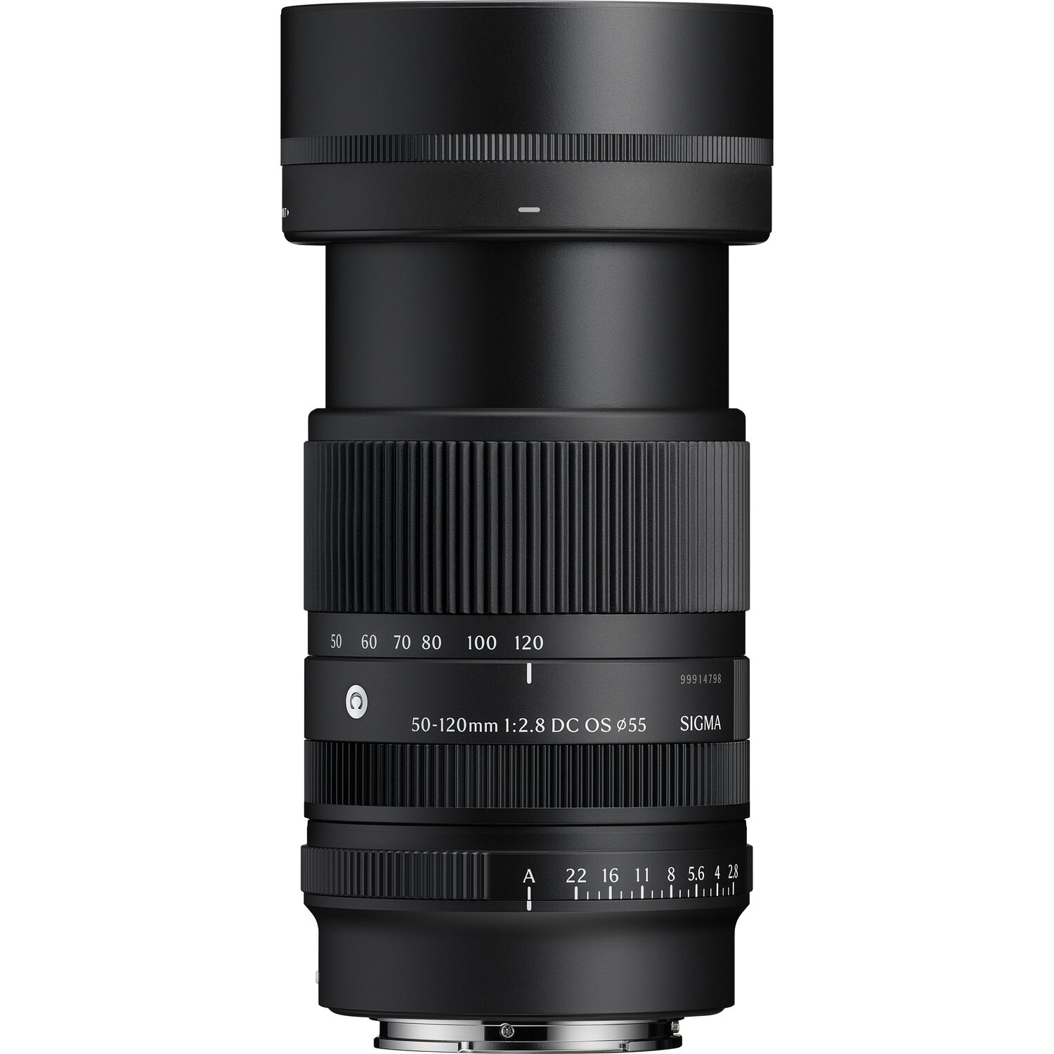 Extended zoom barrel of the Sigma 50-120mm F2.8 DC OS Contemporary lens