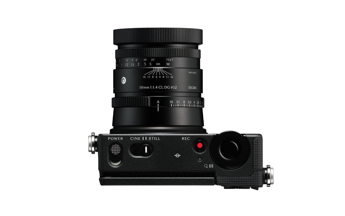 Sigma FP2 with 50mm F1.4 CL DG lens, top view